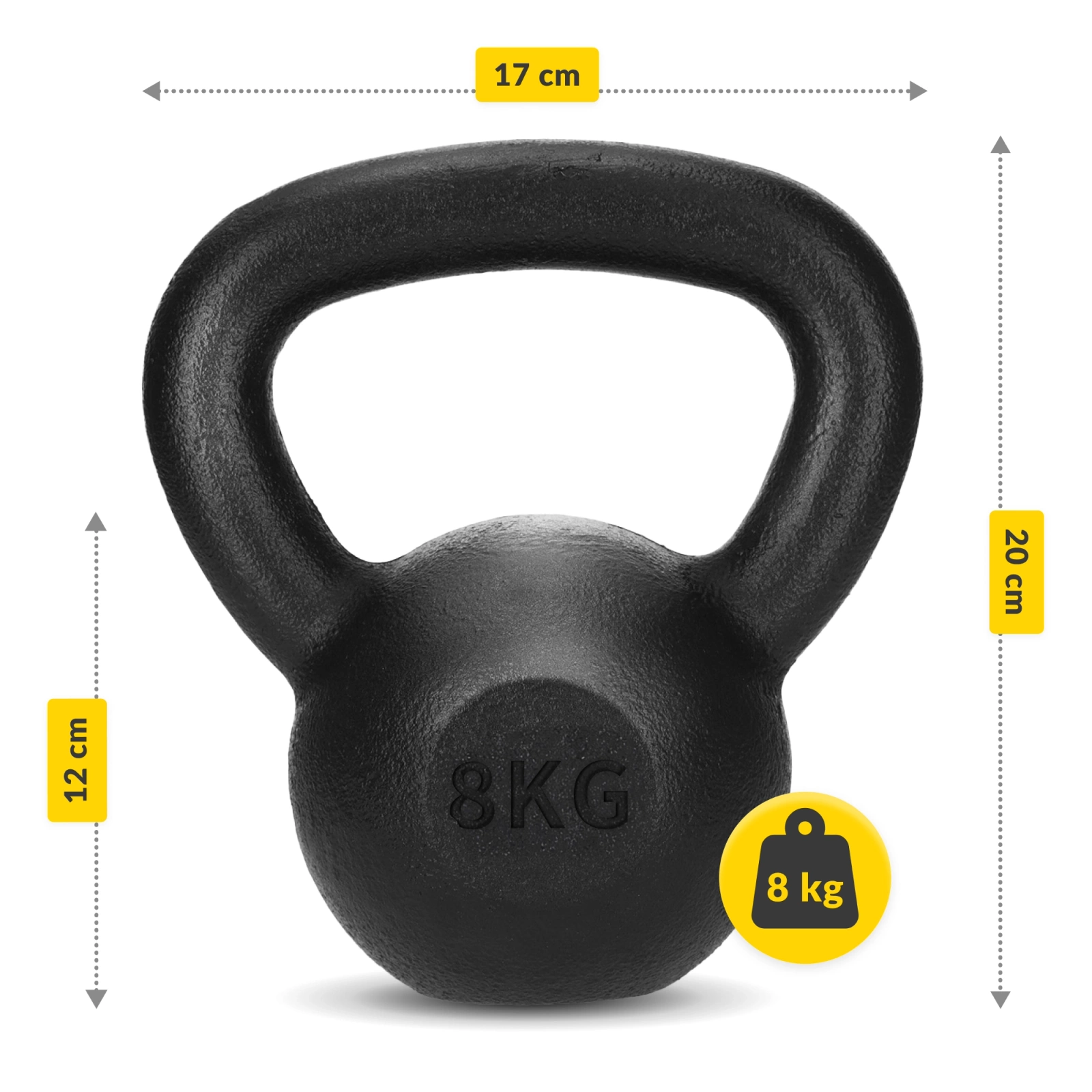 Kettlebell greutate din fontă de 8 kg