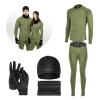 Set de îmbrăcăminte termică unisex – set verde 5-în-1, mărime L