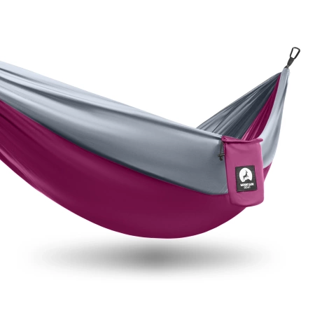 Hamac de călătorie pentru o persoană Mountain Goat gri și roz