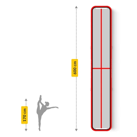 Pistă acrobatică AIR MAT 6 x 1 x 0,15 m cu pompă