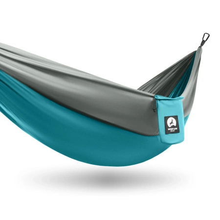 Hamac de călătorie pentru o persoană Mountain Goat gri și turcoaz