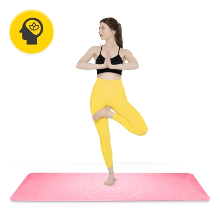 Covora de yoga și exerciții din piele de căprioară 1,5 mm roz