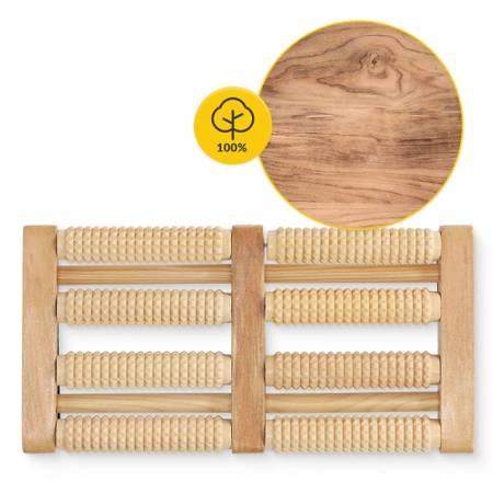 Masajer pentru picioare din lemn cu rolă dublă roller