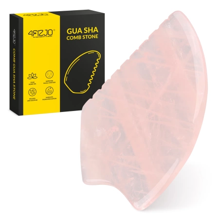 Piatra Gua Sha canelată din cuarț roz natural