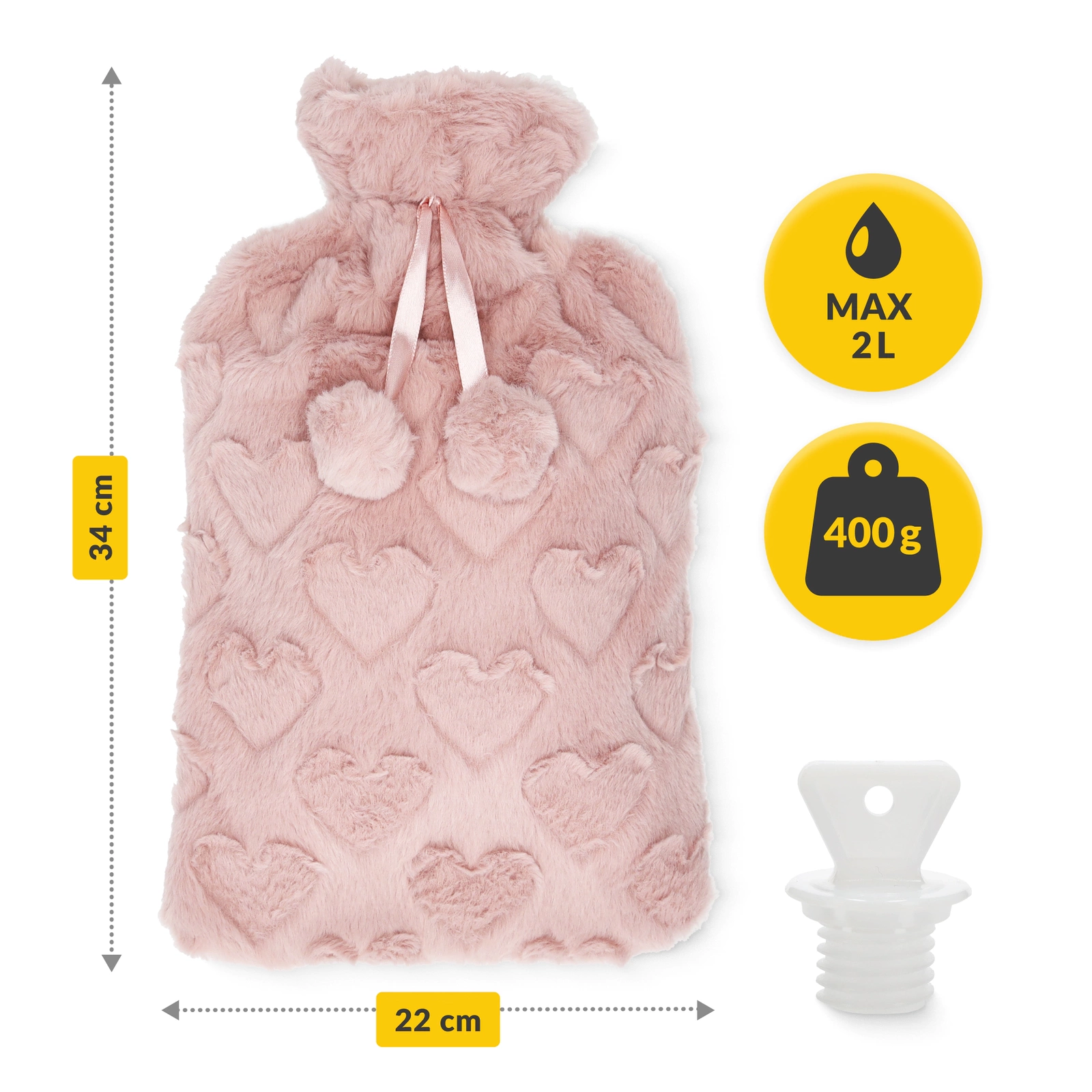 Compresă din cauciuc cu husa, 2 L