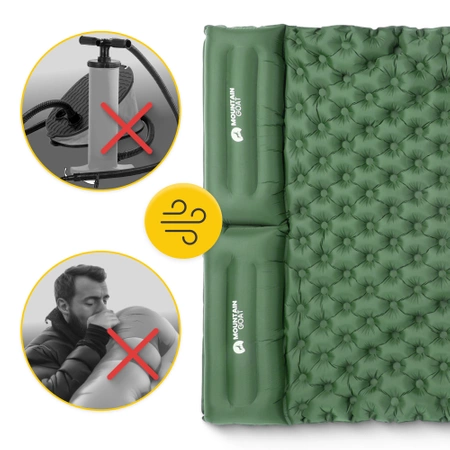 Saltea gonflabilă pentru două persoane, auto-umflabilă, pentru drumeții MOUNTAIN GOAT