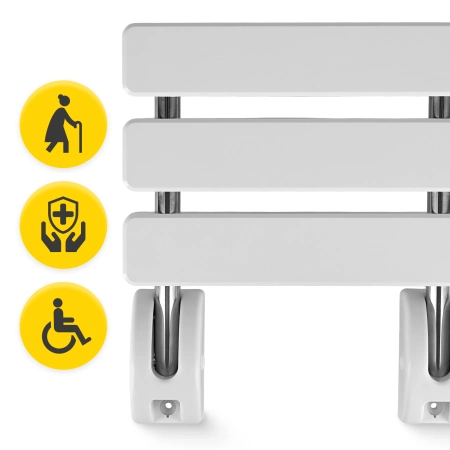 Scaun pliant de baie, montat pe perete