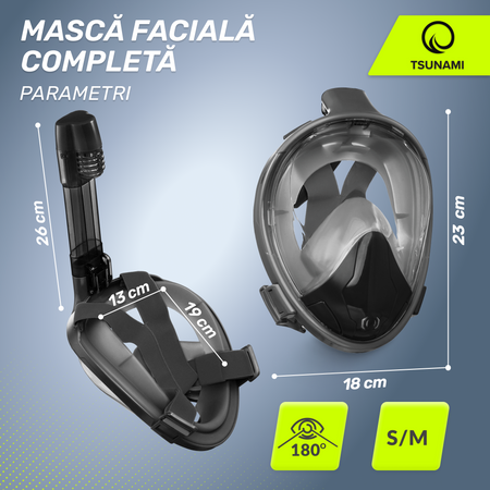 Mască de scufundări cu față completă TSUNAMI S/M