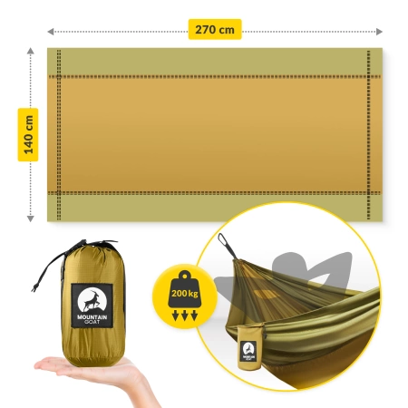 Hamac de călătorie pentru o singură persoană cu plasă de țânțari
