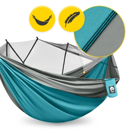 Hamac de călătorie pentru o singură persoană cu plasă de țânțari