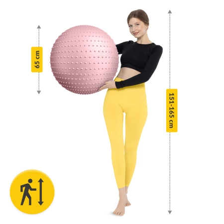 Minge de reabilitare cu vârfuri 65 cm