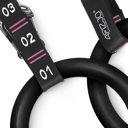 Inele de gimnastică ABS negru și roz