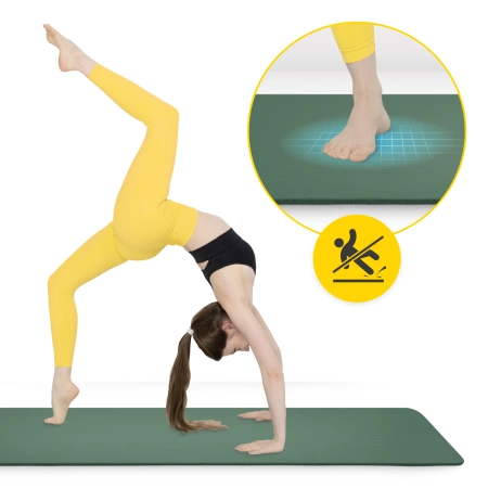 Saltea pentru fitness și yoga NBR 1,5 cm verde salvie