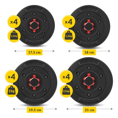 Halterele reglabile din bitum 2 x 15 kg