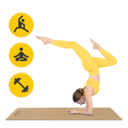 Saltea de exerciții din cauciuc cu suprafața din plută anti-alunecare 4 mm