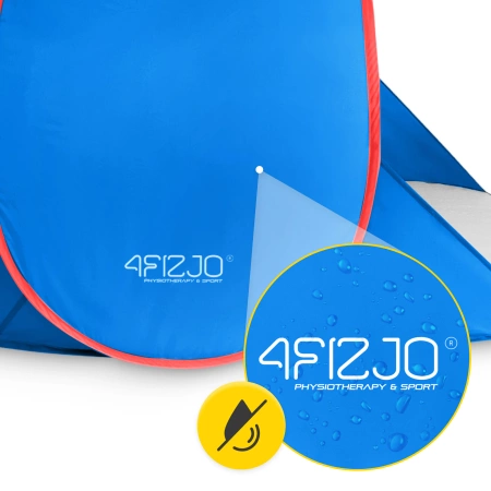 Cort de plajă cu auto-deschidere, albastru-roșu