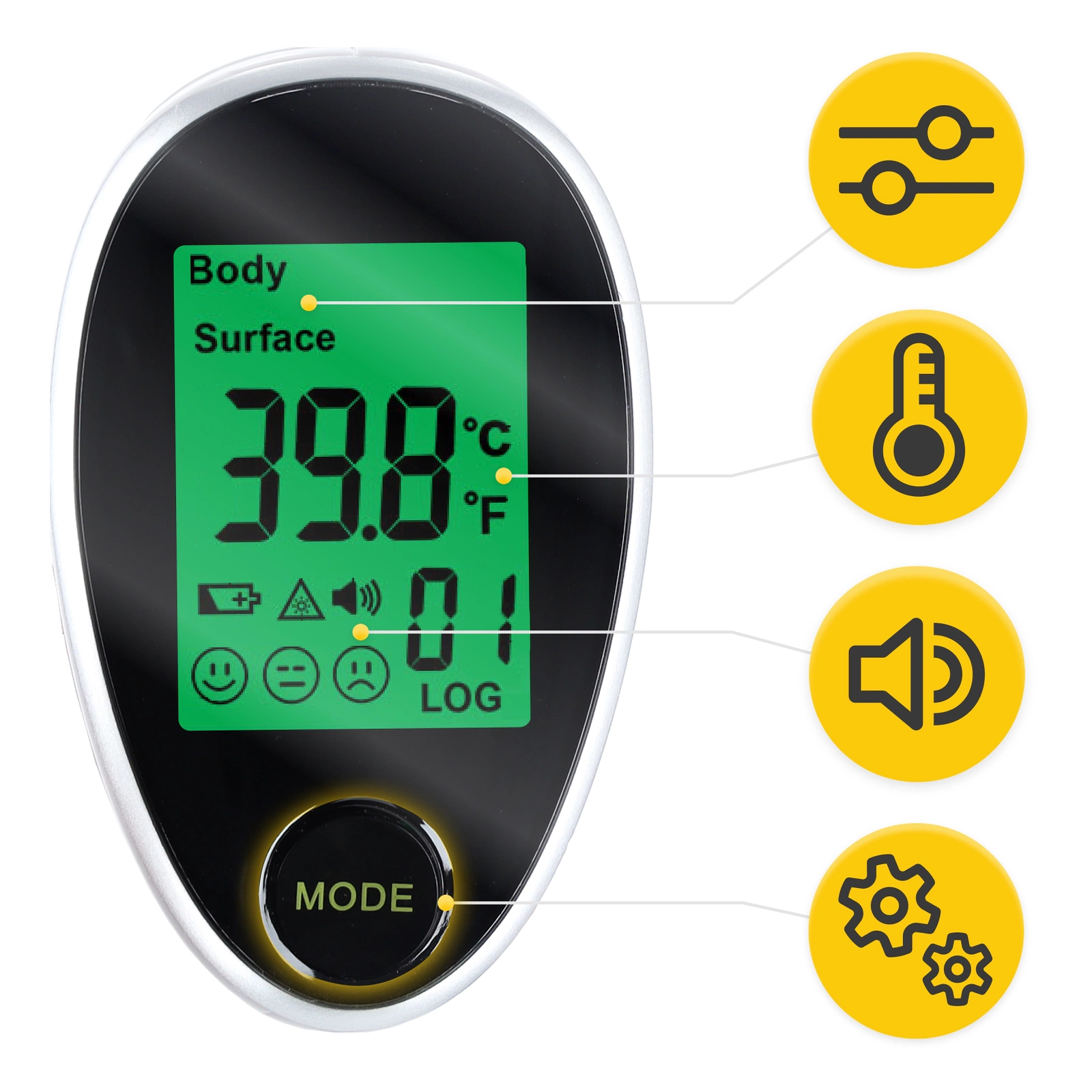 Termometru fără contact cu infraroșu MED+