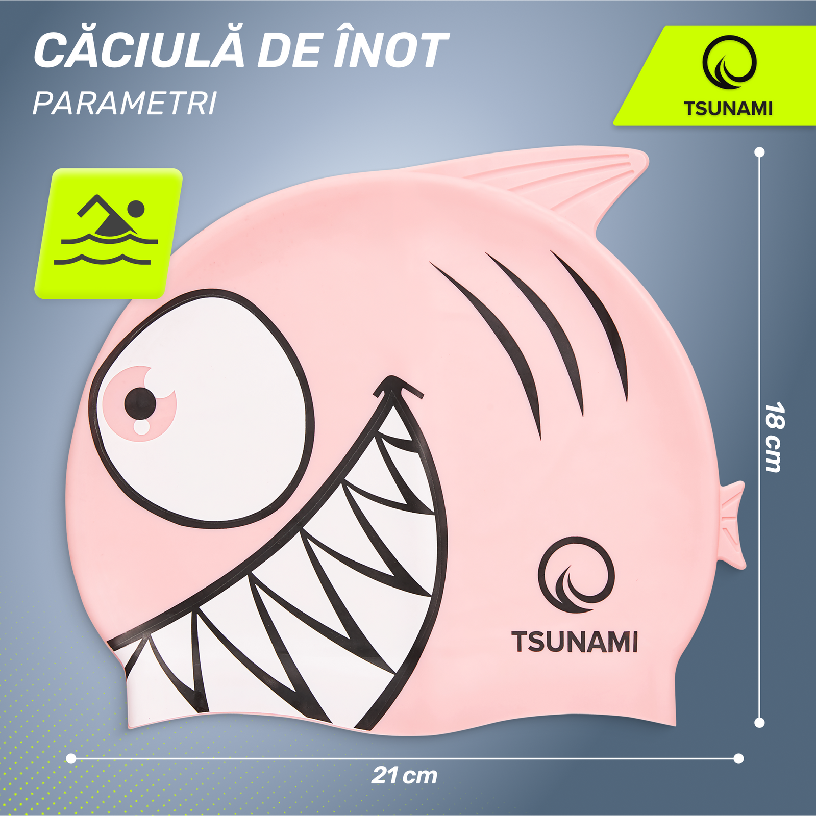 Căciulă de înot pentru copii SHARK