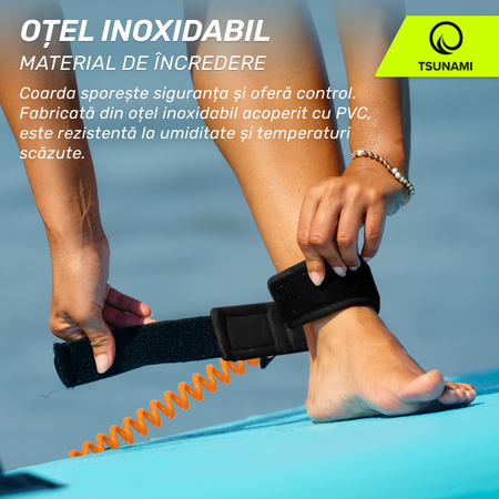 Cablu de siguranță pentru placa SUP TSUNAMI portocaliu