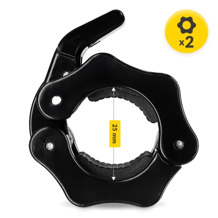 Cleme cu eliberare rapidă QR pentru gât de 25 mm 2 buc. - negru