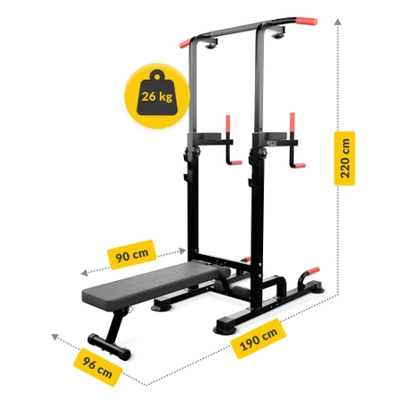 Bară multifuncțională pentru tracțiuni cu tijă și bancă PRO+