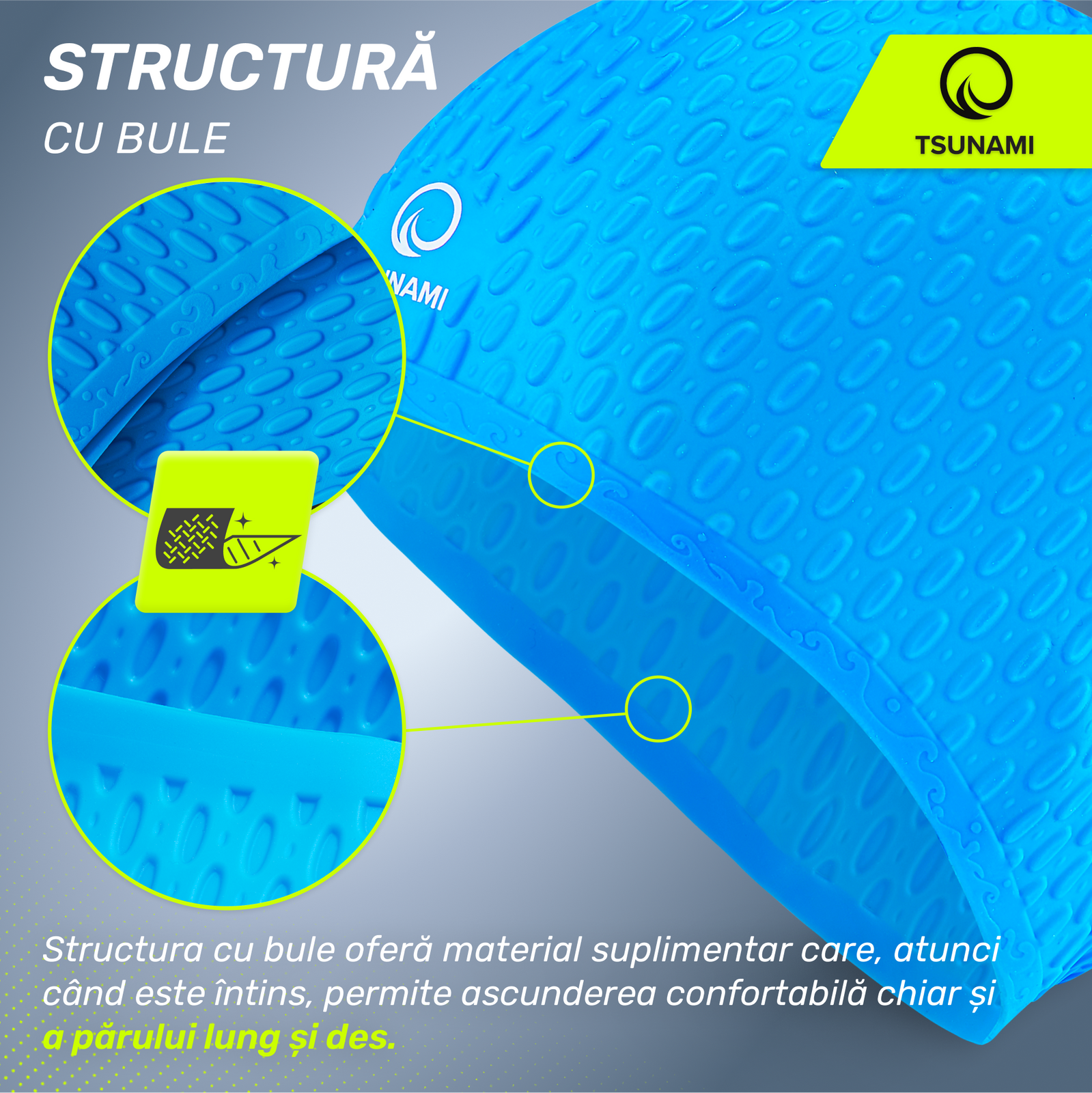 Căciulă de înot pentru piscină TEXTURE