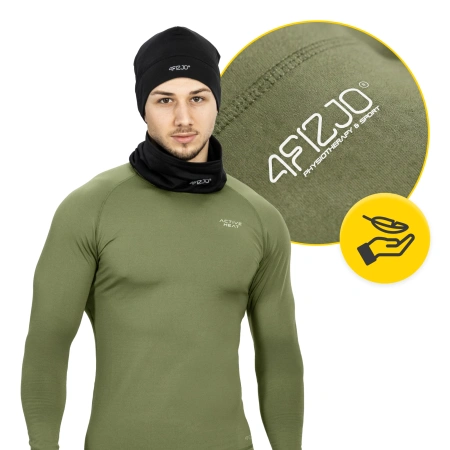 Tricou termic unisex cu mâneci lungi – verde, mărime XXL