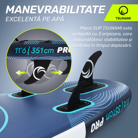 Placă SUP PRO TSUNAMI paddle board 350 cm T12