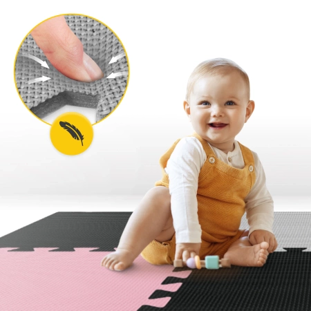 Set de 9 covorașe puzzle - „Pastel roz”