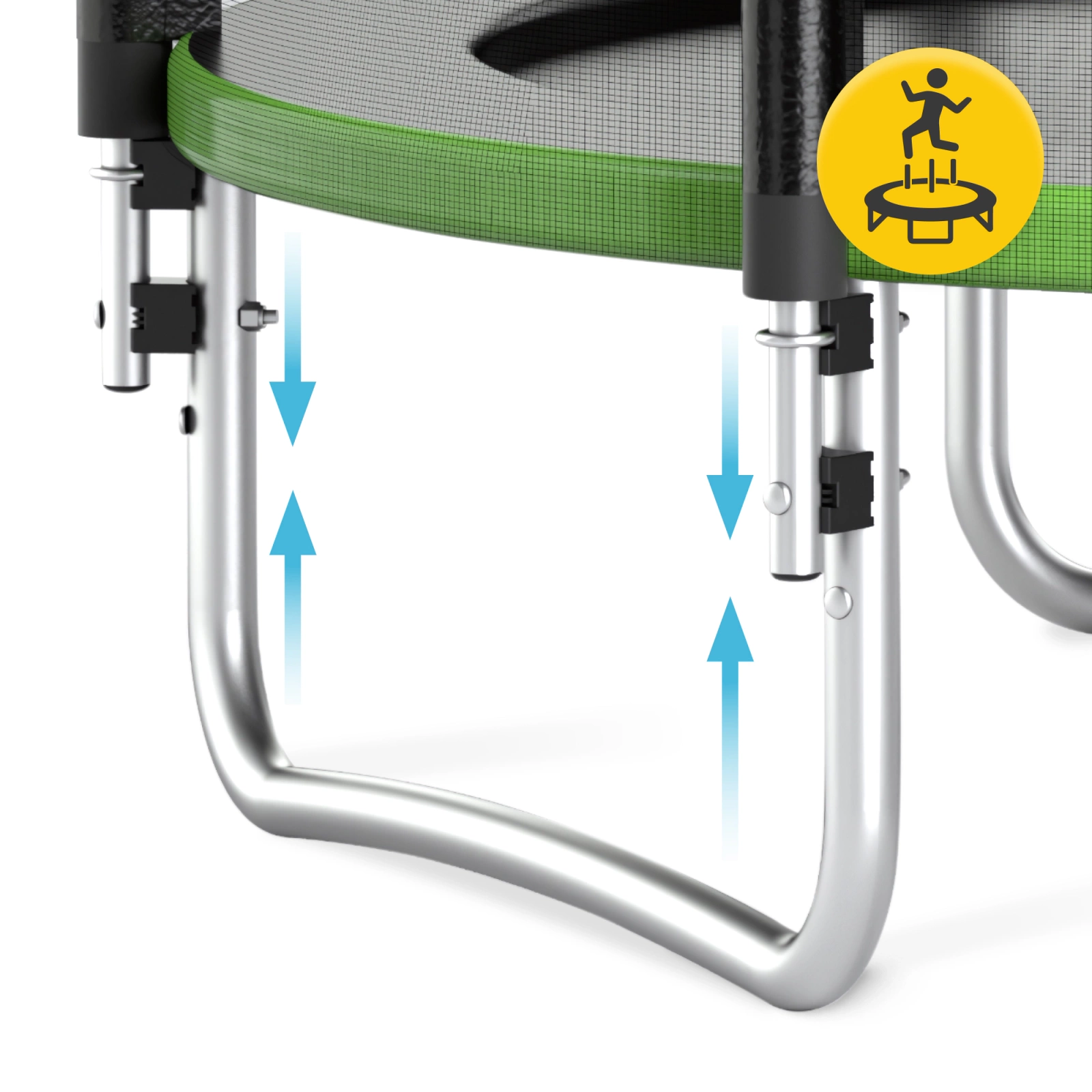 trampolina ogrodowa dla dzieci z siatka i drabinka