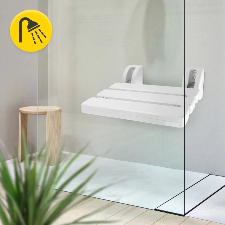 Scaun pliant de baie, montat pe perete