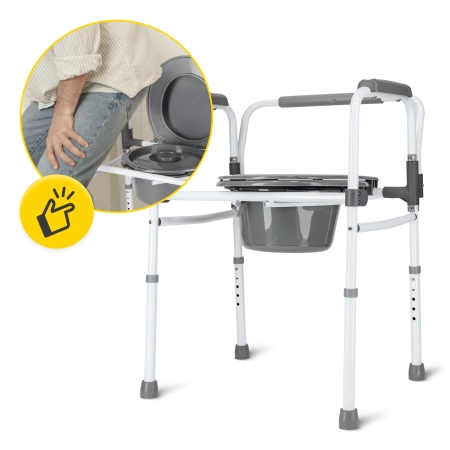 Scaun sanitar pentru toaletă 3 în 1 cu reglare a înălțimii