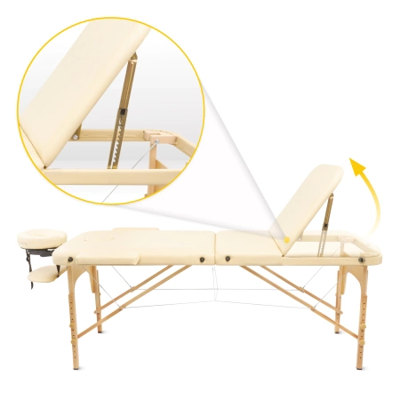 Masă de masaj din lemn cu blat reglabil, 60 cm