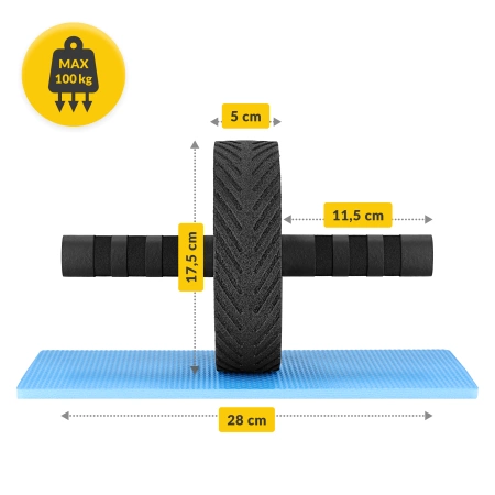 Roată de antrenament abdominal AB WHEEL PRO