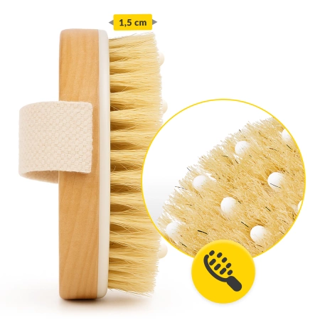 Perie cu file pentru masaj corporal pe uscat
