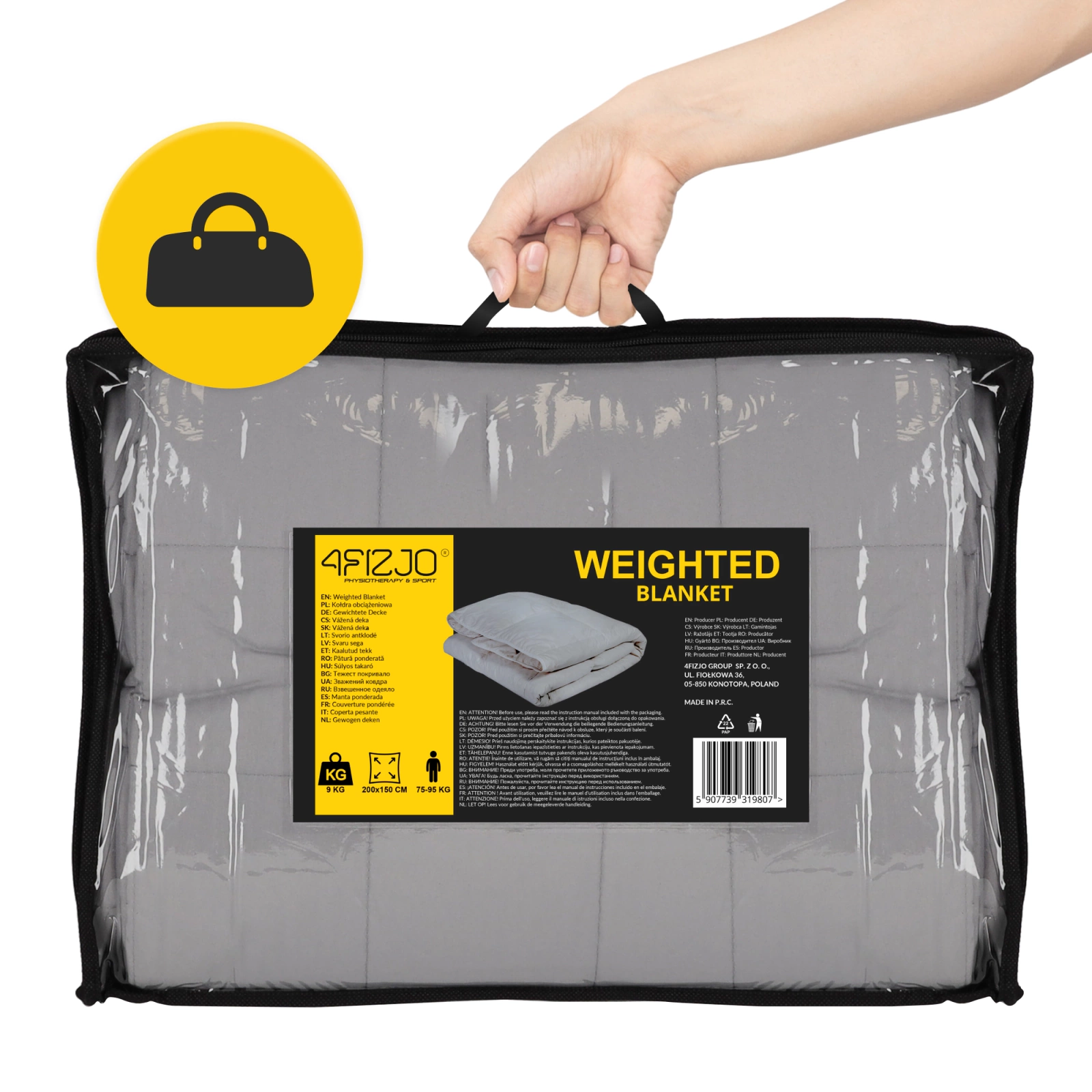 Cuvertură cu greutate antistres 9 kg