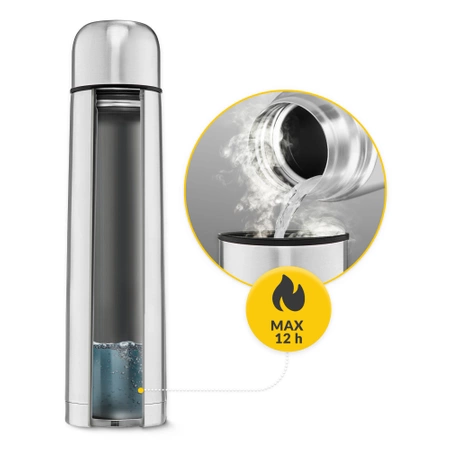 Termos de călătorie pentru cafea și ceai 1 litru argintiu