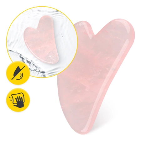 Piatra Gua Sha canelată din cuarț roz natural