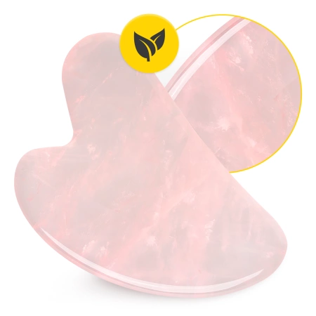 Piatra Gua Sha canelată din cuarț roz natural