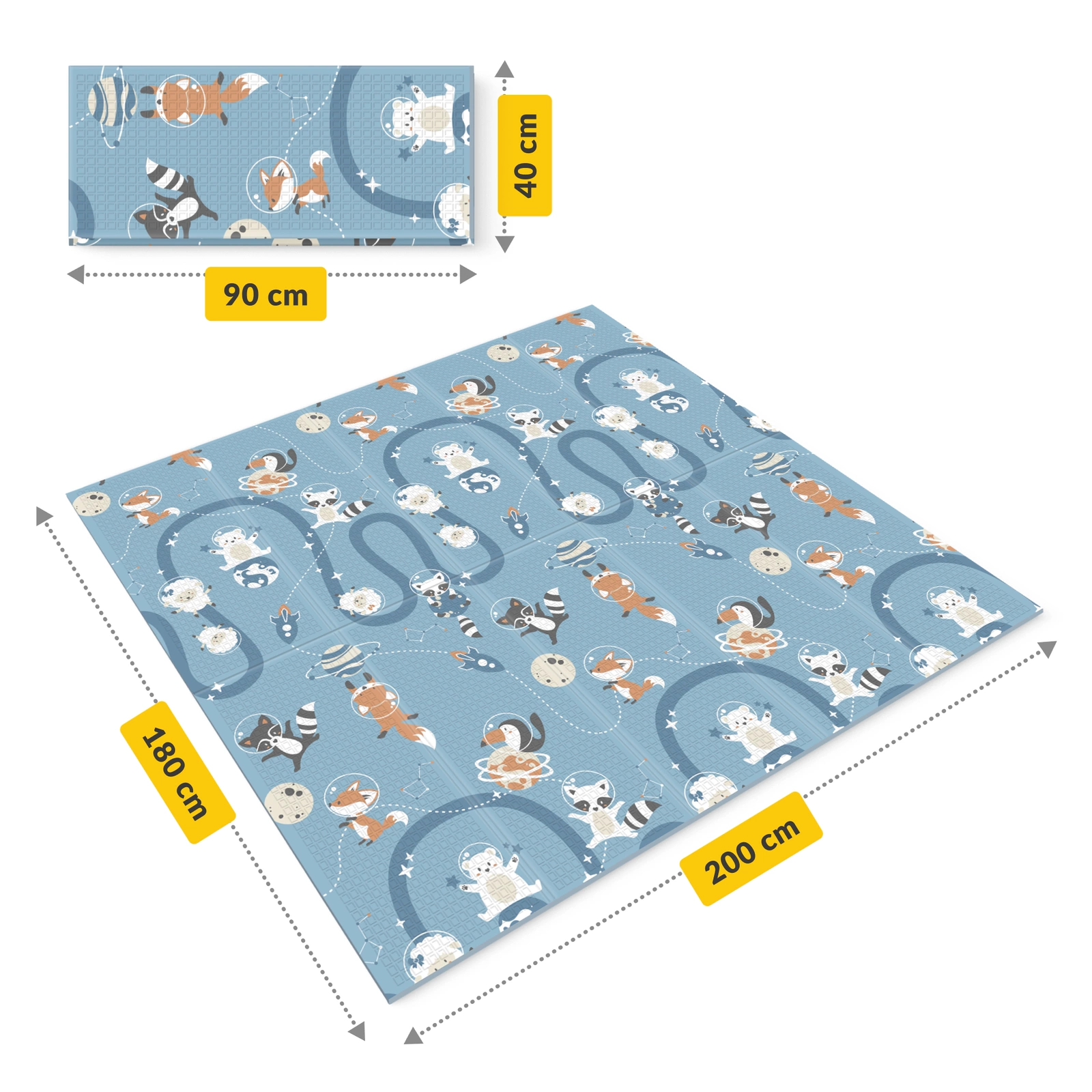 Covoraș educativ pliabil XXL „Regatul și spațiul” 200 x 180 cm