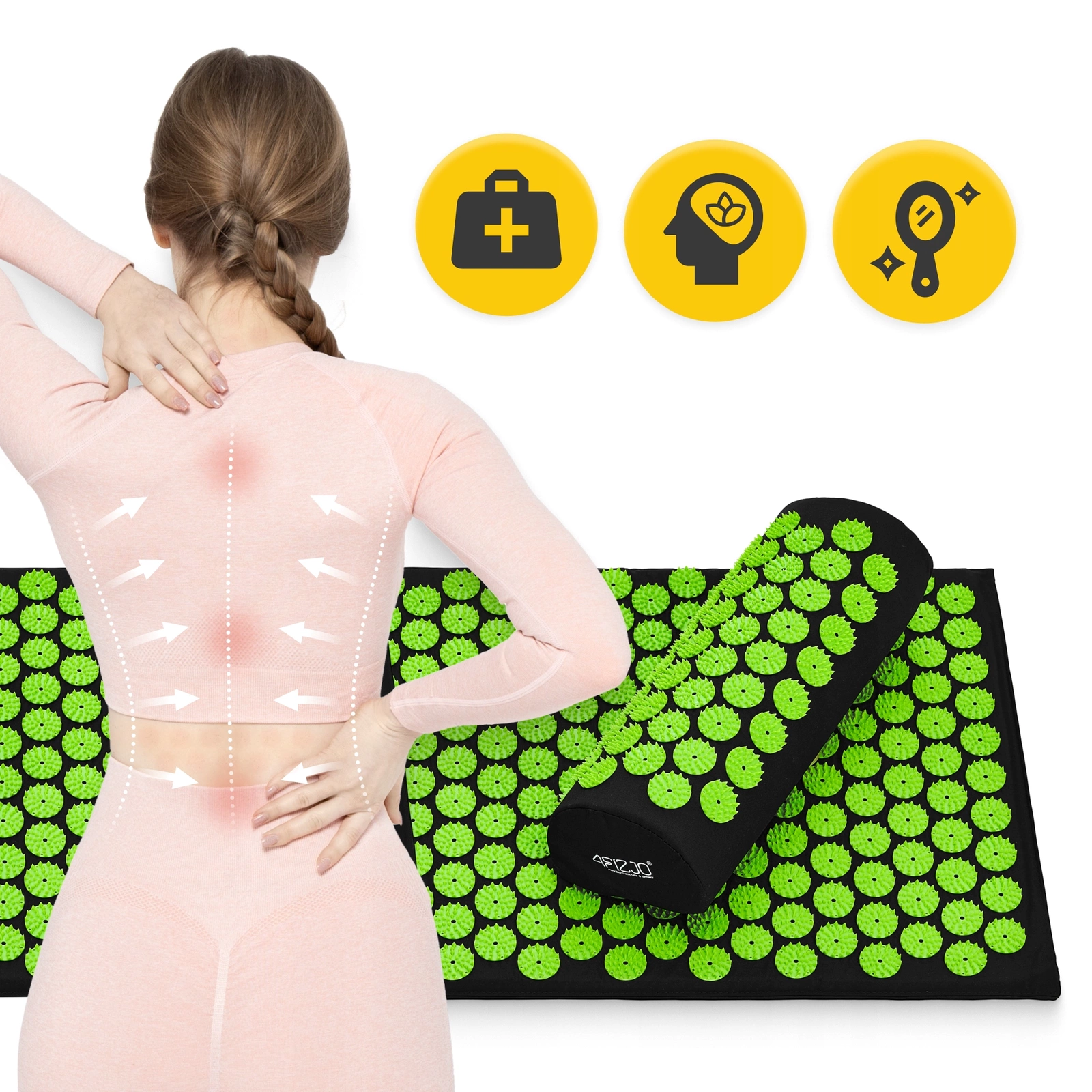 Covor mare de acupunctură cu pernă clasic XL