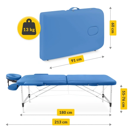 Masă de masaj din aluminiu, 60 cm