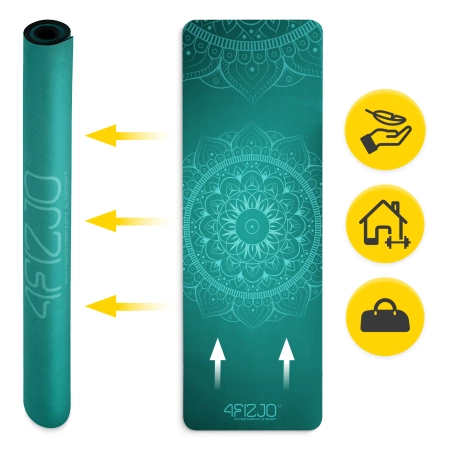 Covor de yoga și exerciții din piele de căprioară 1,5 mm verde