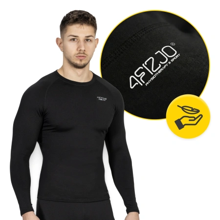 Tricou termic unisex cu mâneci lungi – negru, mărime M