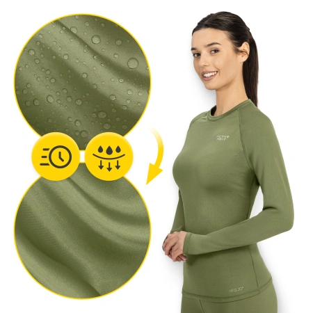 Tricou termic unisex cu mâneci lungi – verde, mărime XXL