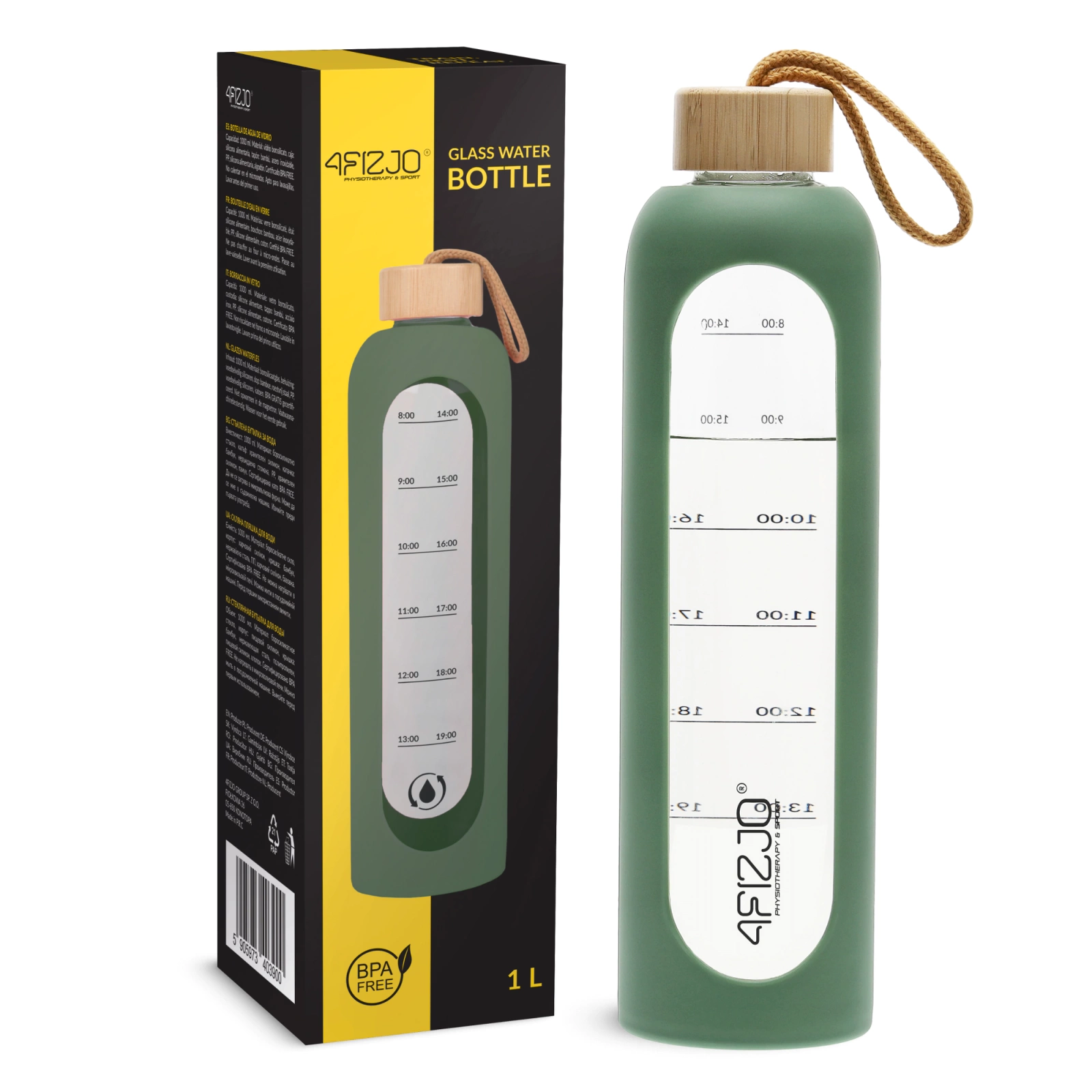 Sticlă pentru apă din sticlă, 1 L