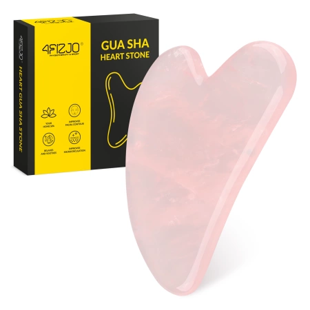 Piatra Gua Sha canelată din cuarț roz natural