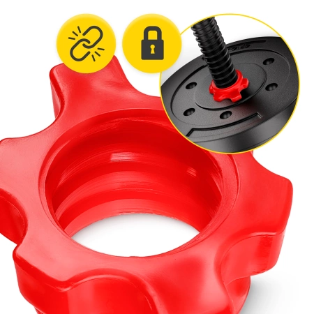 Cleme din plastic pentru gât de 25 mm, 2 buc. - roșu