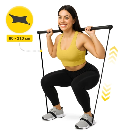 Bară de antrenament pentru pilates cu expandere