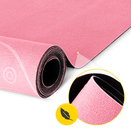 Covora de yoga și exerciții din piele de căprioară 1,5 mm roz